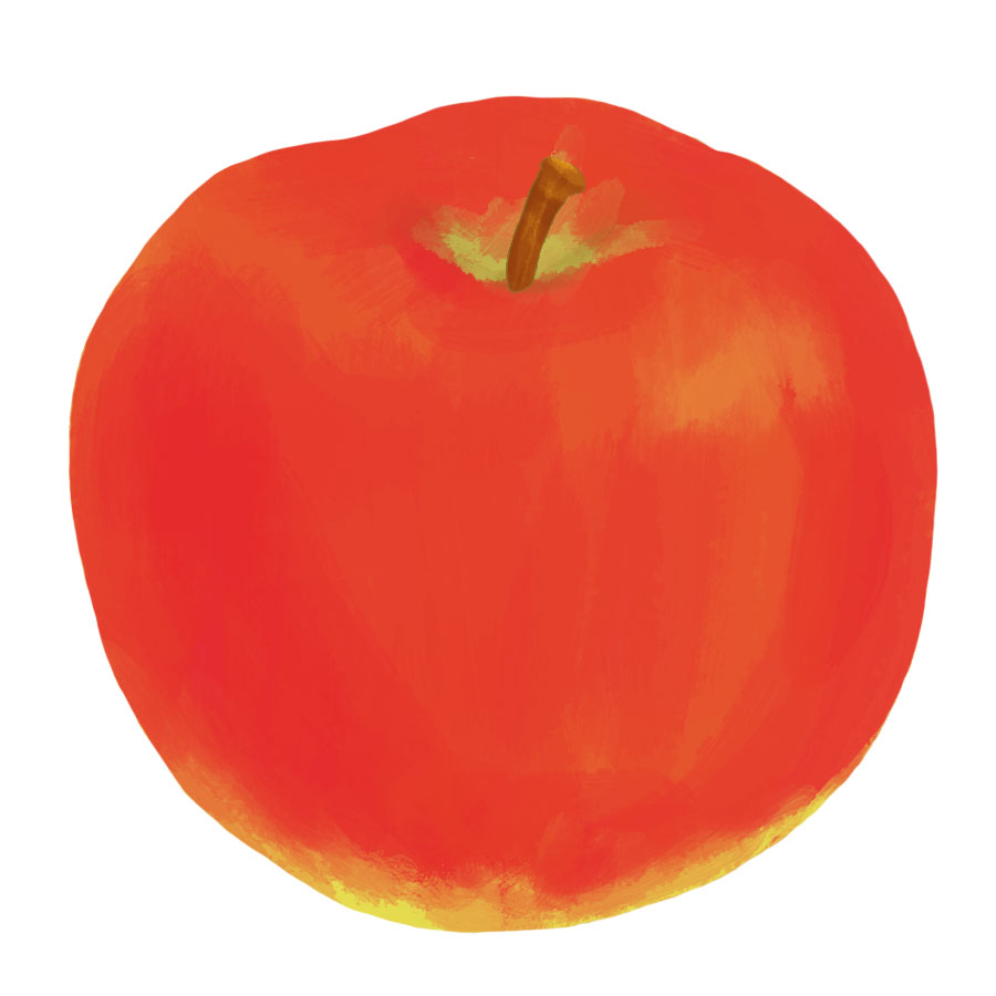 りんご 果物 手書き 水彩画 無料イラスト素材 ボンボンイラスト