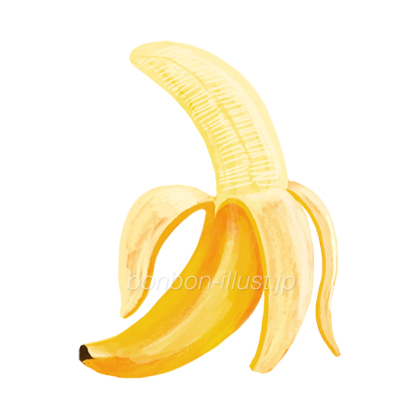 バナナ 果物 皮 裂けてる 栄養 一本 南国 スイーツ 無料イラスト素材 ボンボンイラスト