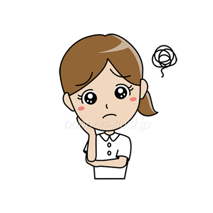 困った顔をする看護婦 女性f 無料イラスト素材 ボンボンイラスト